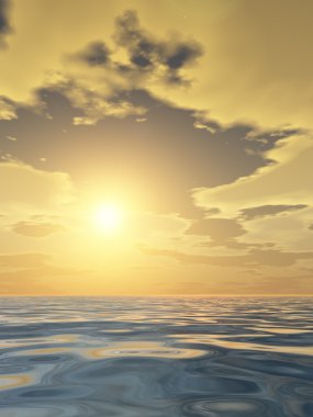 dalgalar ve bir gökyüzü ile deniz manzarası