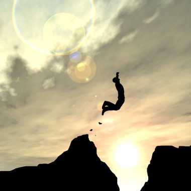 İşadamı siluet atlama