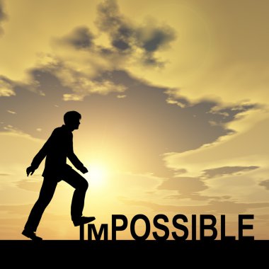 imkansız metnin üzerinde adım işadamı