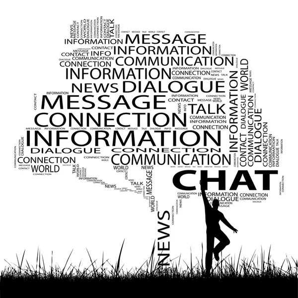 Contact tree and grass word cloud — Stock Photo, Image