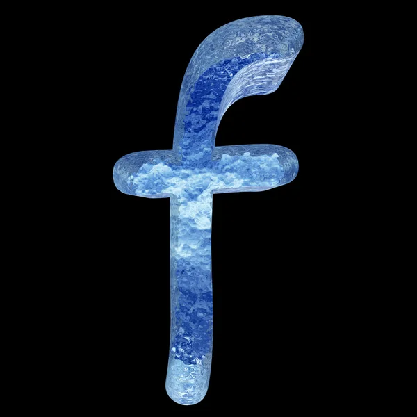 Ice font part,  letter f — Stock Photo, Image