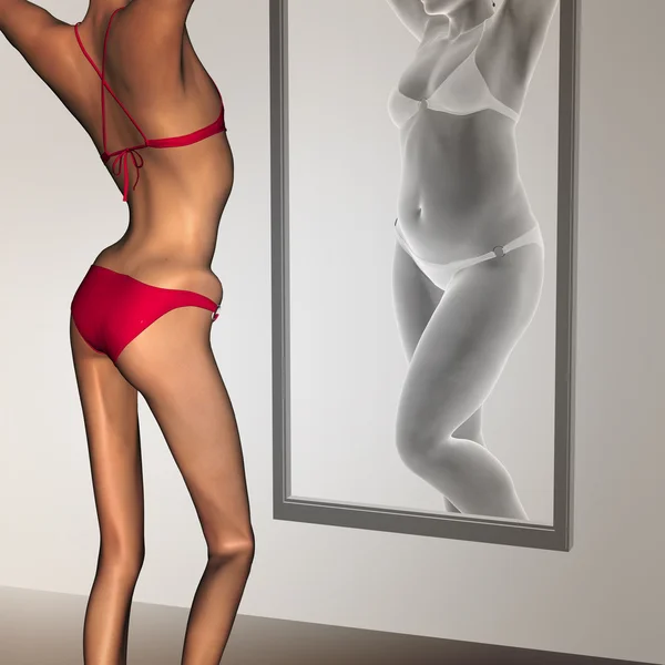 Sovrappeso vs in forma donna sana — Foto Stock