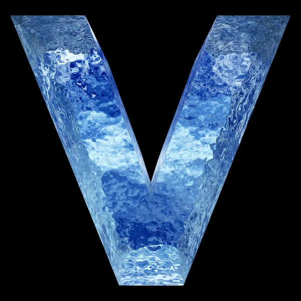 Ice font part, letter v — стоковое фото