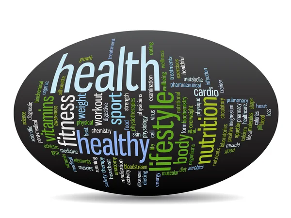 Conceptuele gezondheid word cloud — Stockfoto