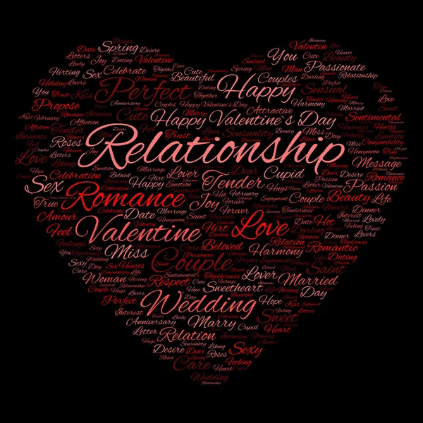 San Valentín wordcloud texto — Foto de Stock