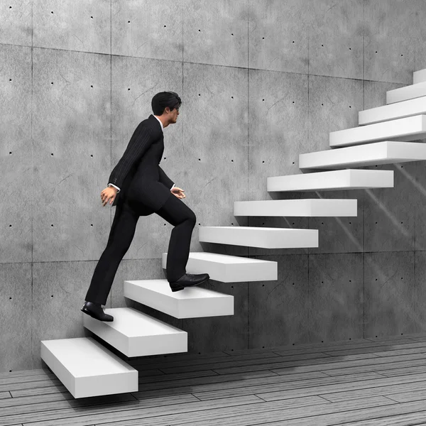 Businessman climbing on a stair — Stock Photo, Image