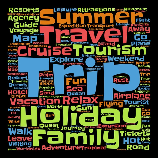 Turism word cloud — Stockfoto