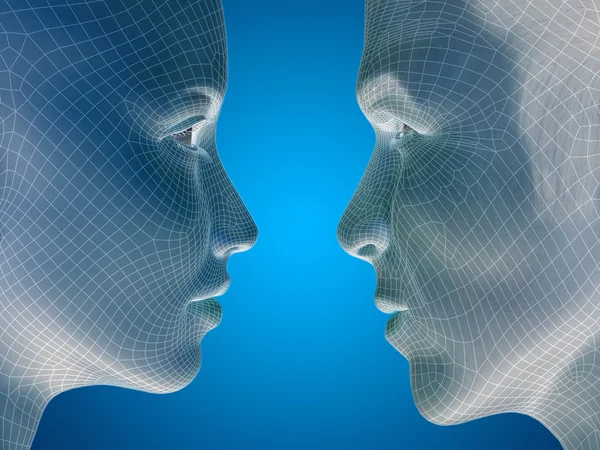 Male and female heads — Stock Photo, Image