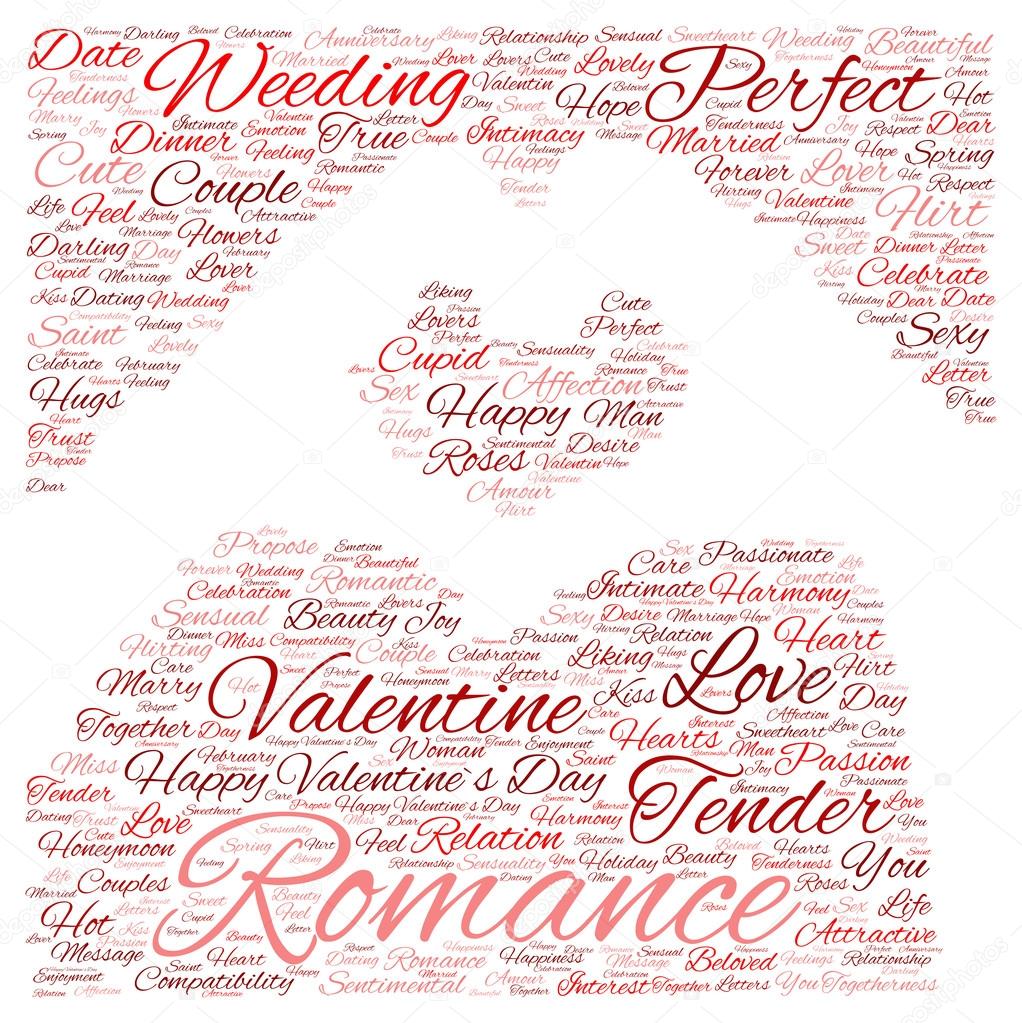 love or Valentine wordcloud