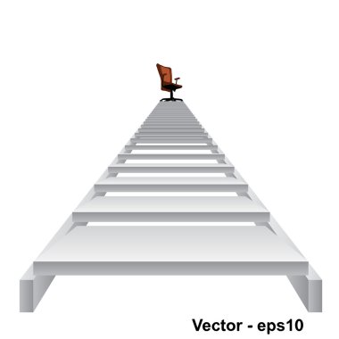 bir sandalye ile beyaz merdiven