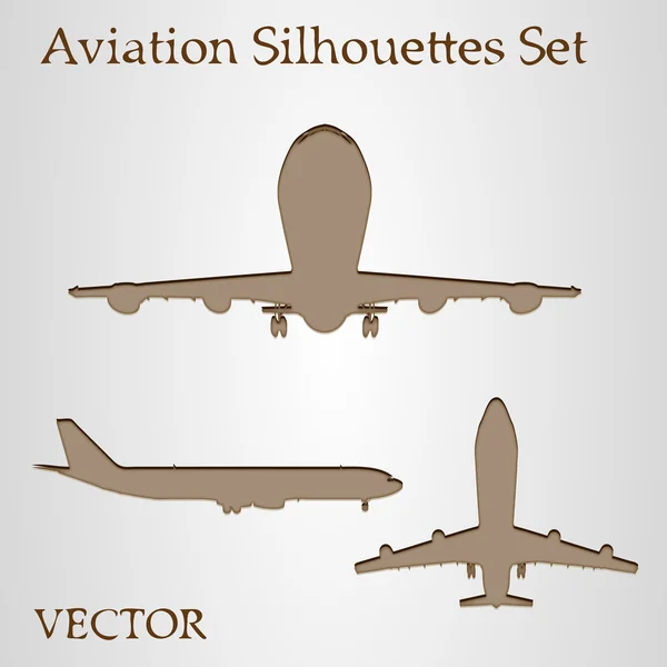 Planes silhouettes set — Stock Vector