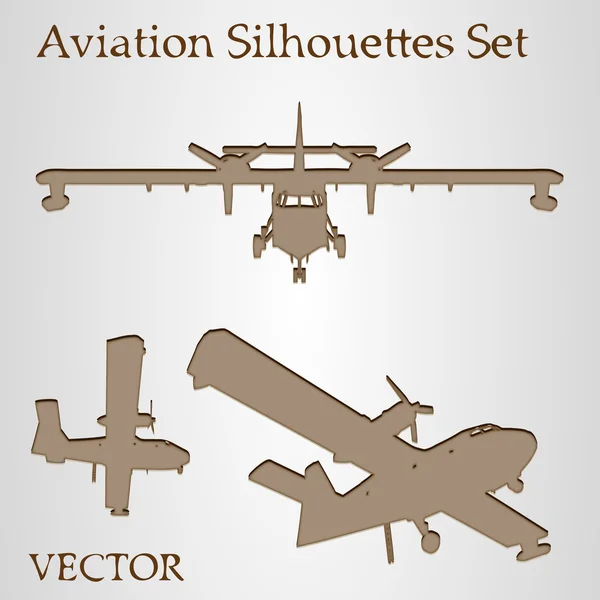 Planes silhouettes set — Stock Vector