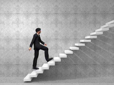 bir merdiven tırmanma işadamı