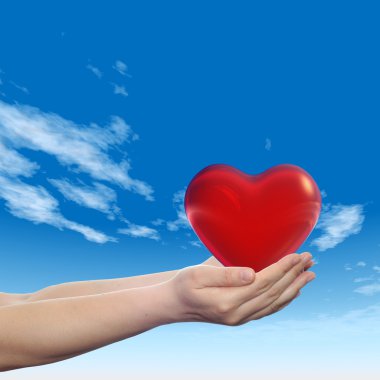 Kırmızı soyut kalp işareti