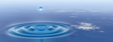 suda ıslatın ve dalgaların düşen bırak