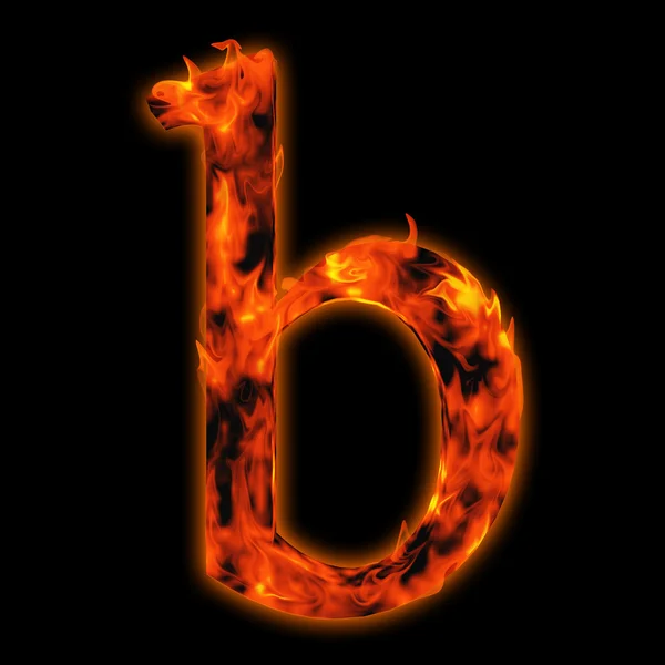 Burning fire font — Stock Photo, Image