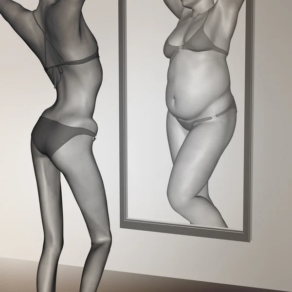 超重 vs 适合健康女人 — 图库照片