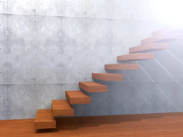 Holztreppe oder Stufen — Stockfoto