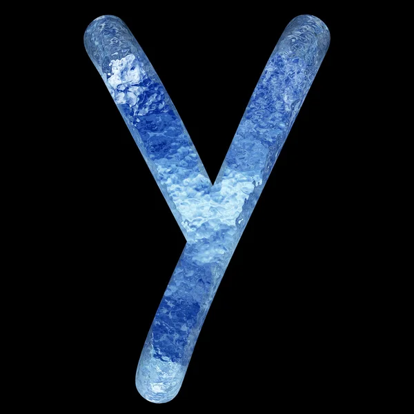 Ice font part,  letter y — Stock Photo, Image