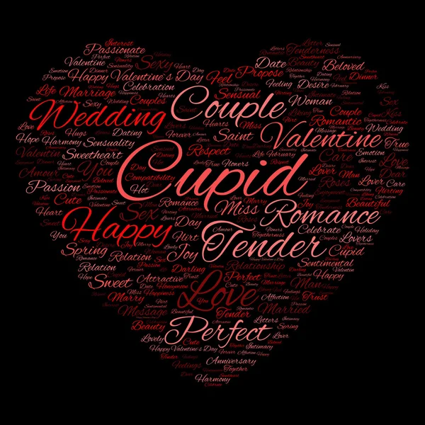 Valentinstag Wordcloud-Text — Stockfoto