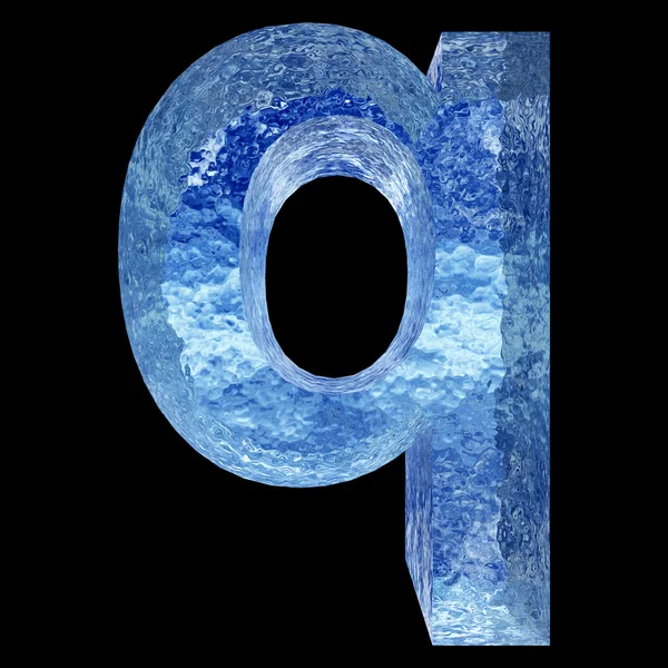 Jég betűtípus rész, q betű — Stock Fotó