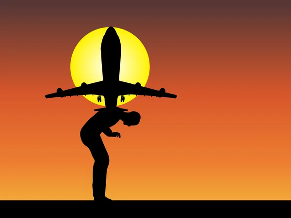Sík vagy a sugárhajtású repülő és a sun — Stock Fotó