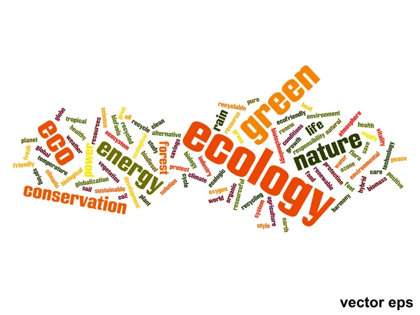 Ecologia parola nube — Vettoriale Stock