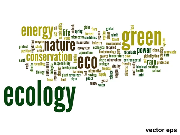 Ecología palabra nube — Vector de stock