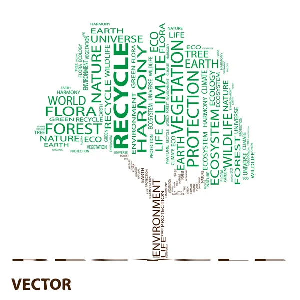 Ecologia parola nube — Vettoriale Stock