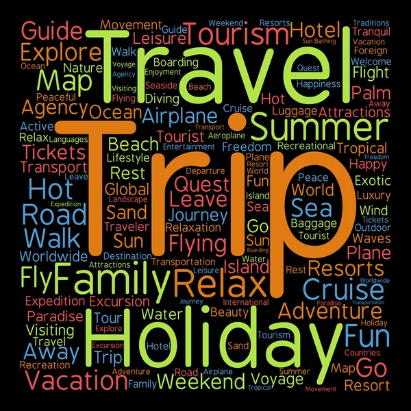 Turism word cloud — Stockfoto