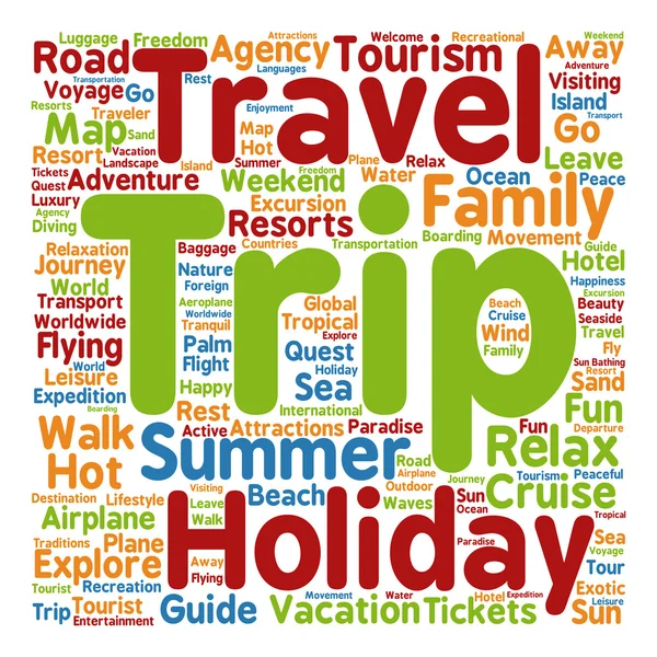 Travel or tourism word cloud — Stock Photo, Image