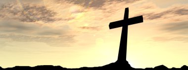 conceptual black cross or religion symbol