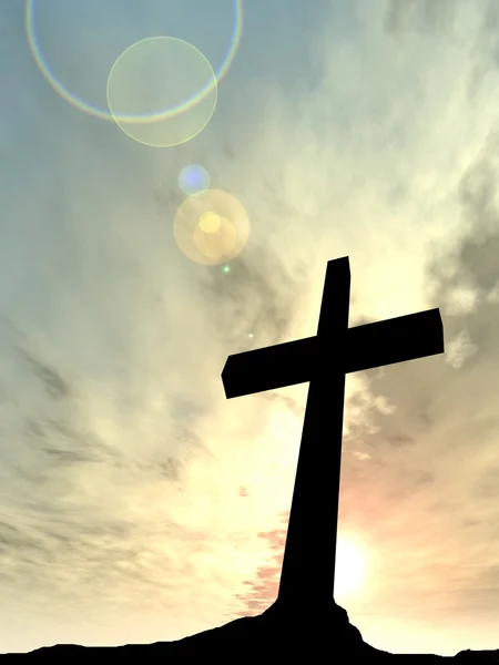 Conceptual black cross — Stock Photo, Image