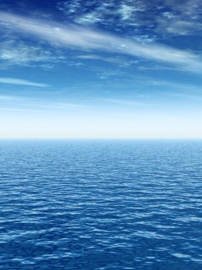 okyanus su dalgaları ve gökyüzü