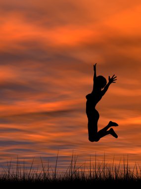 Genç Kadın Zıplıyor