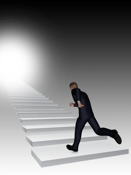 Mann läuft oder klettert Treppe — Stockfoto