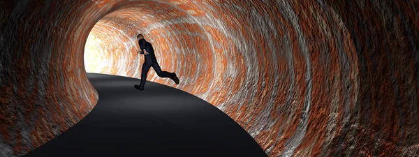 トンネル内の概念的なビジネス人 — ストック写真