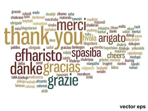 Thank you word cloud — Stock Vector