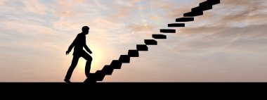 merdiven veya adımları erkek iş adamı