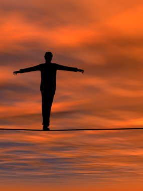 kriz yürüme adam siluet