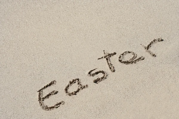 Easter text in sand on a beach — Stock Photo, Image