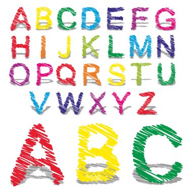 renkli karalama yazı tipi