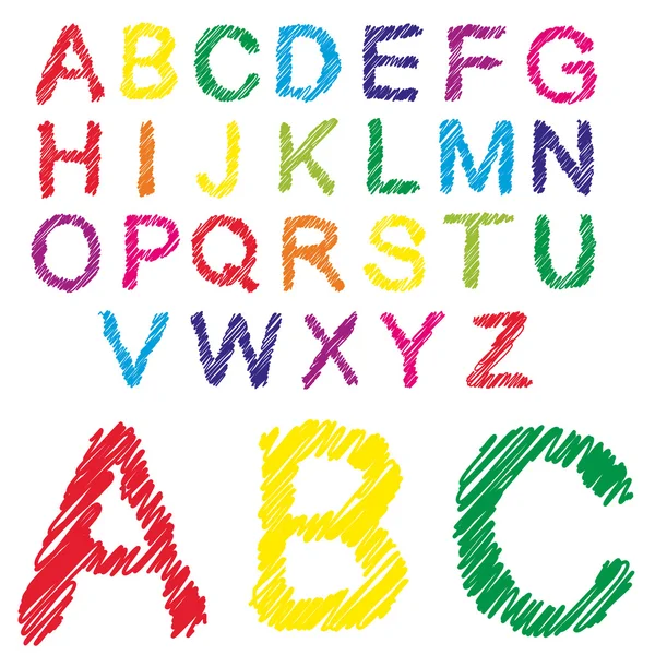 Font scarabocchiare colorato — Foto Stock