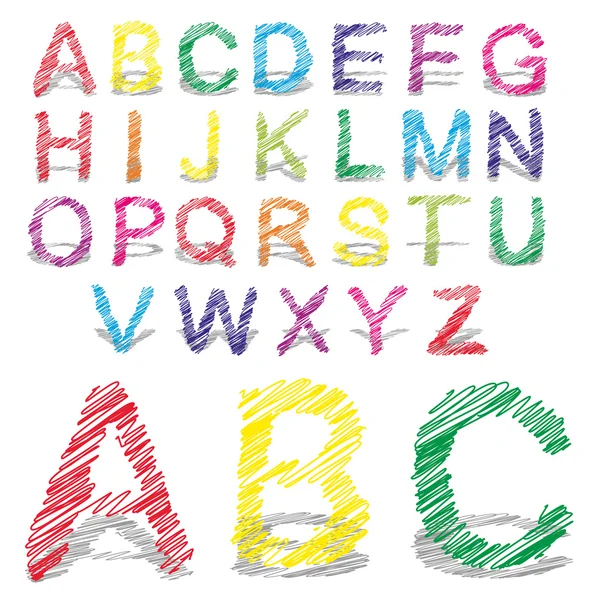 Colorful handwritten, scribble font — Φωτογραφία Αρχείου