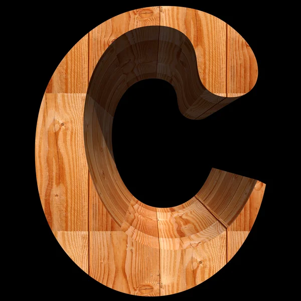 Wooden font, letter c — Fotografia de Stock