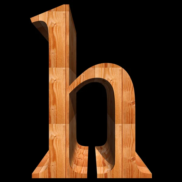 Wooden font, letter h — 스톡 사진