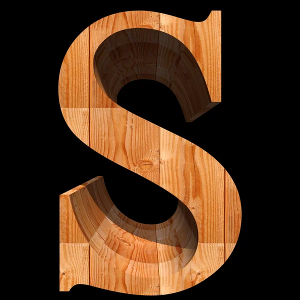 Wooden font, letter s — Stock Photo, Image