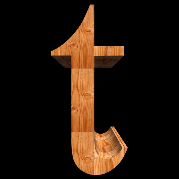 Wooden font, letter t — Stok fotoğraf