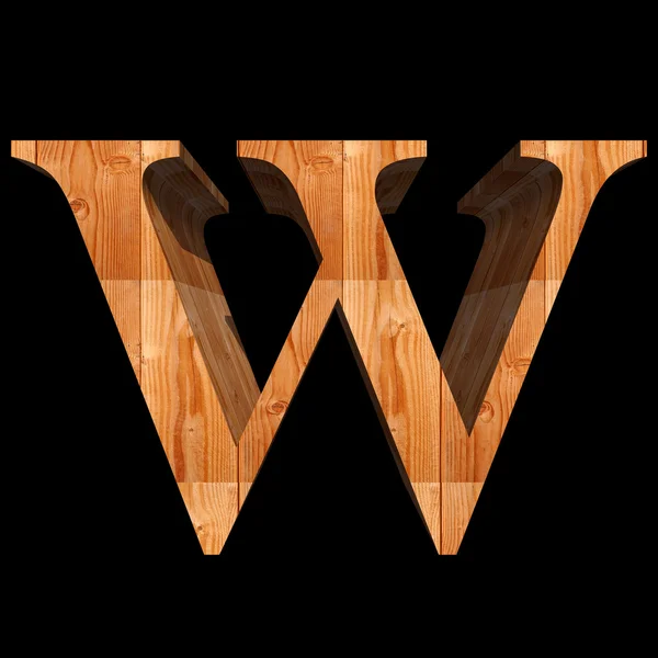 Wooden font, letter w — 스톡 사진