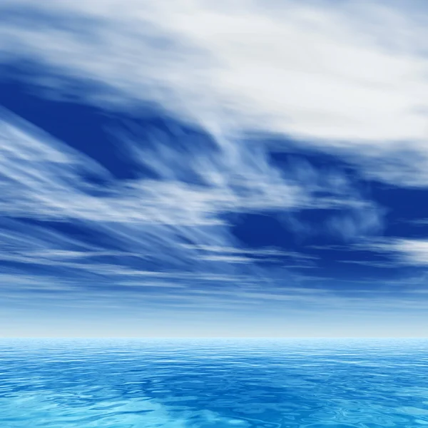 Hullámok és a sky cloudscape — Stock Fotó